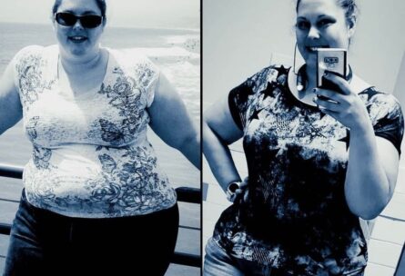 Woman standing confidently after 80-pound weight loss at South Bay Fitness Focus